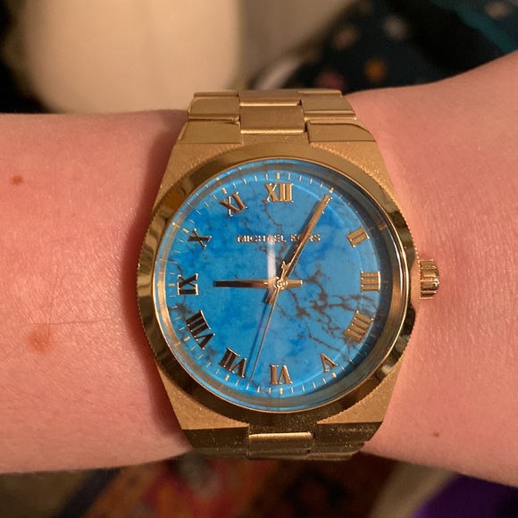michael kors gold watch turquoise face